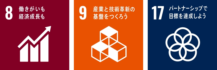 働きがいのある企業を目指してに該当するSDGs項目8,9,17